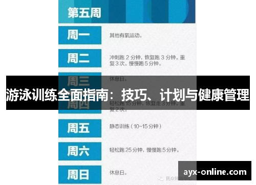 游泳训练全面指南：技巧、计划与健康管理